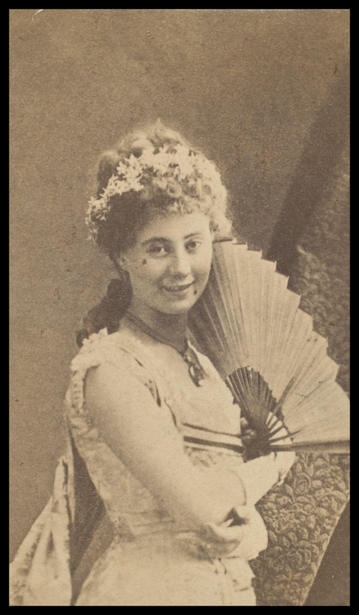 Vintage Portrait of Woman with Fan