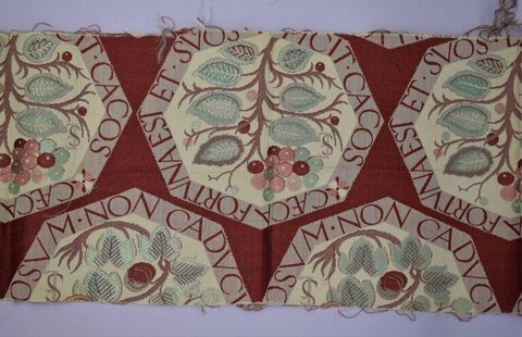 Tree and Letter Pattern Woven Textile