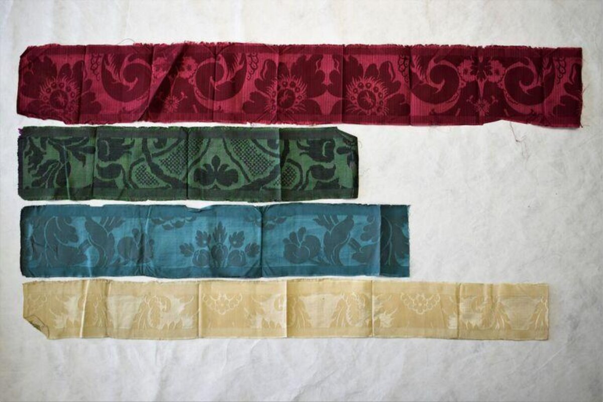 Four Colored Patterned Fabric Strips