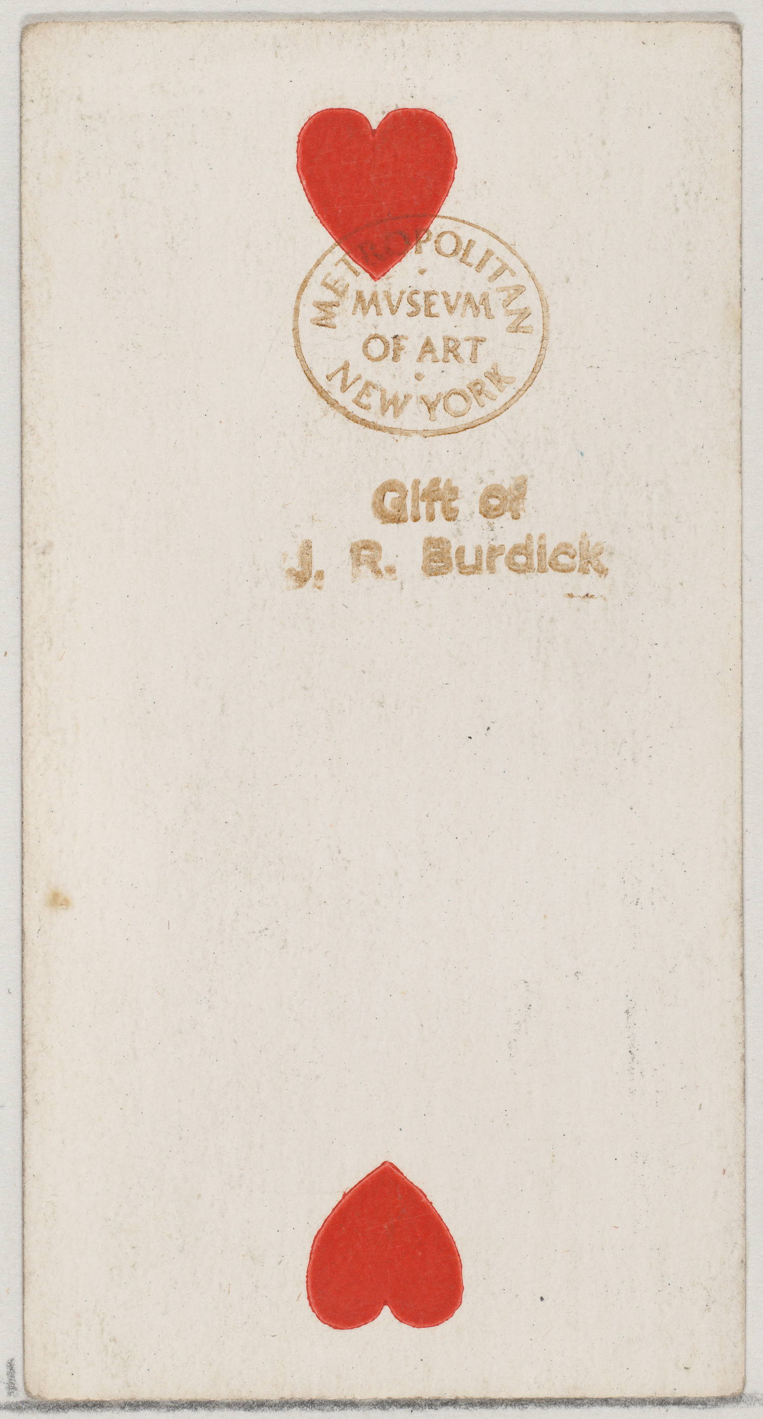 Met Museum Gift Card Back with Red Hearts