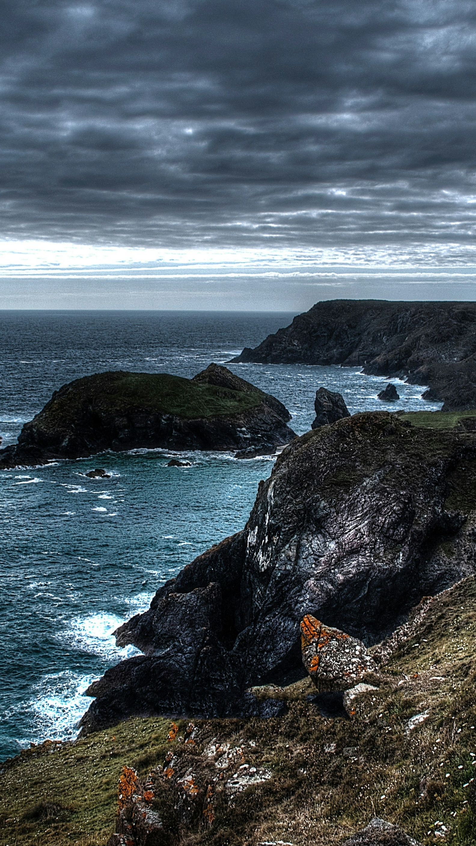 Stormy Coastal Cliff Seascape