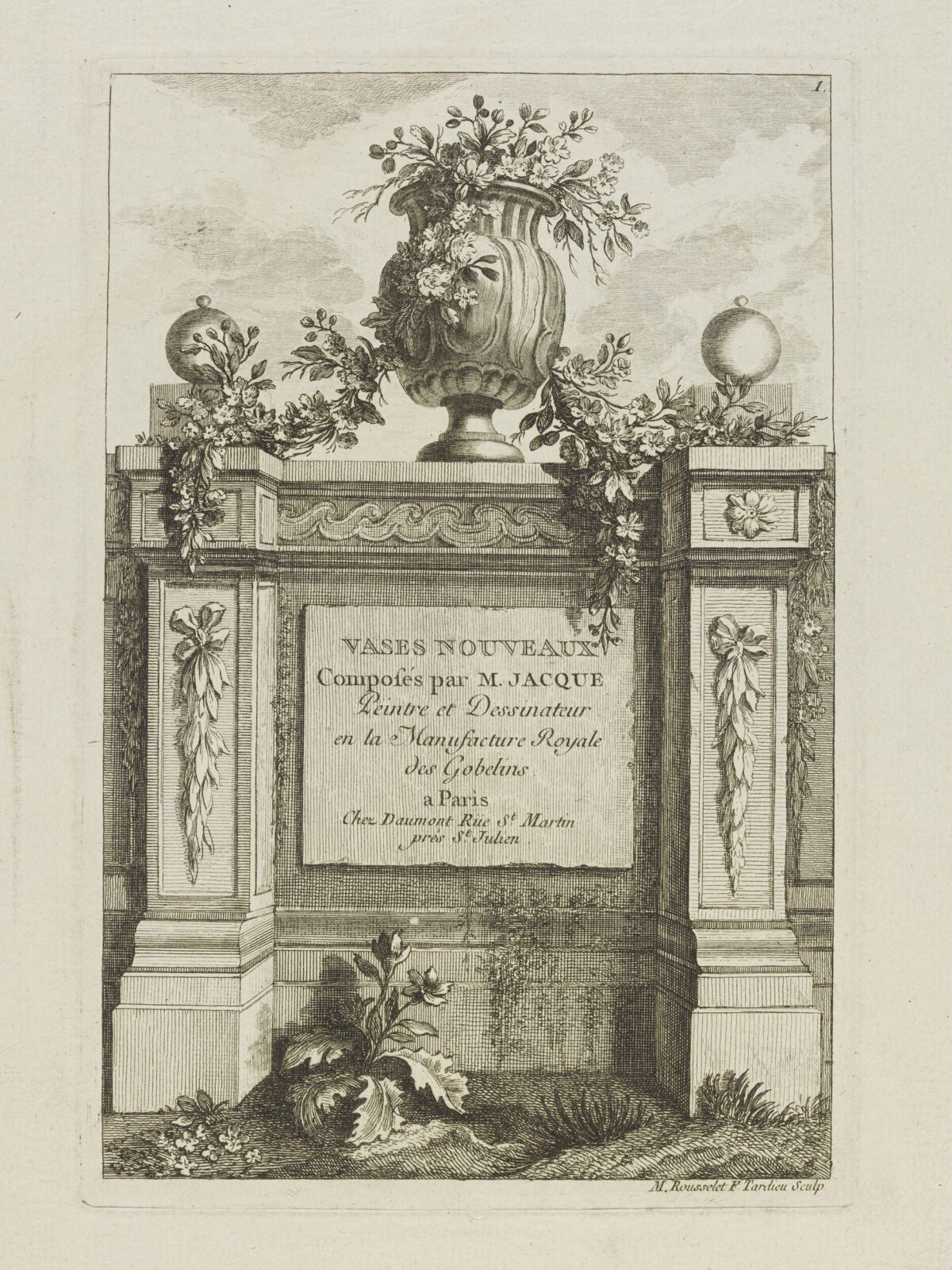 Engraved Title Page for New Vases