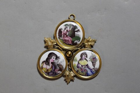 Vintage Hand Painted Enamel Pendant