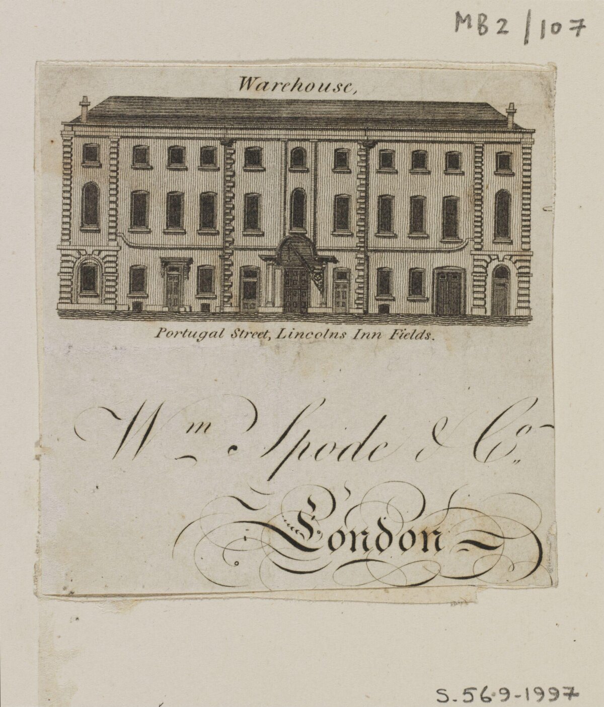 Spode & Co London Warehouse Trade Card