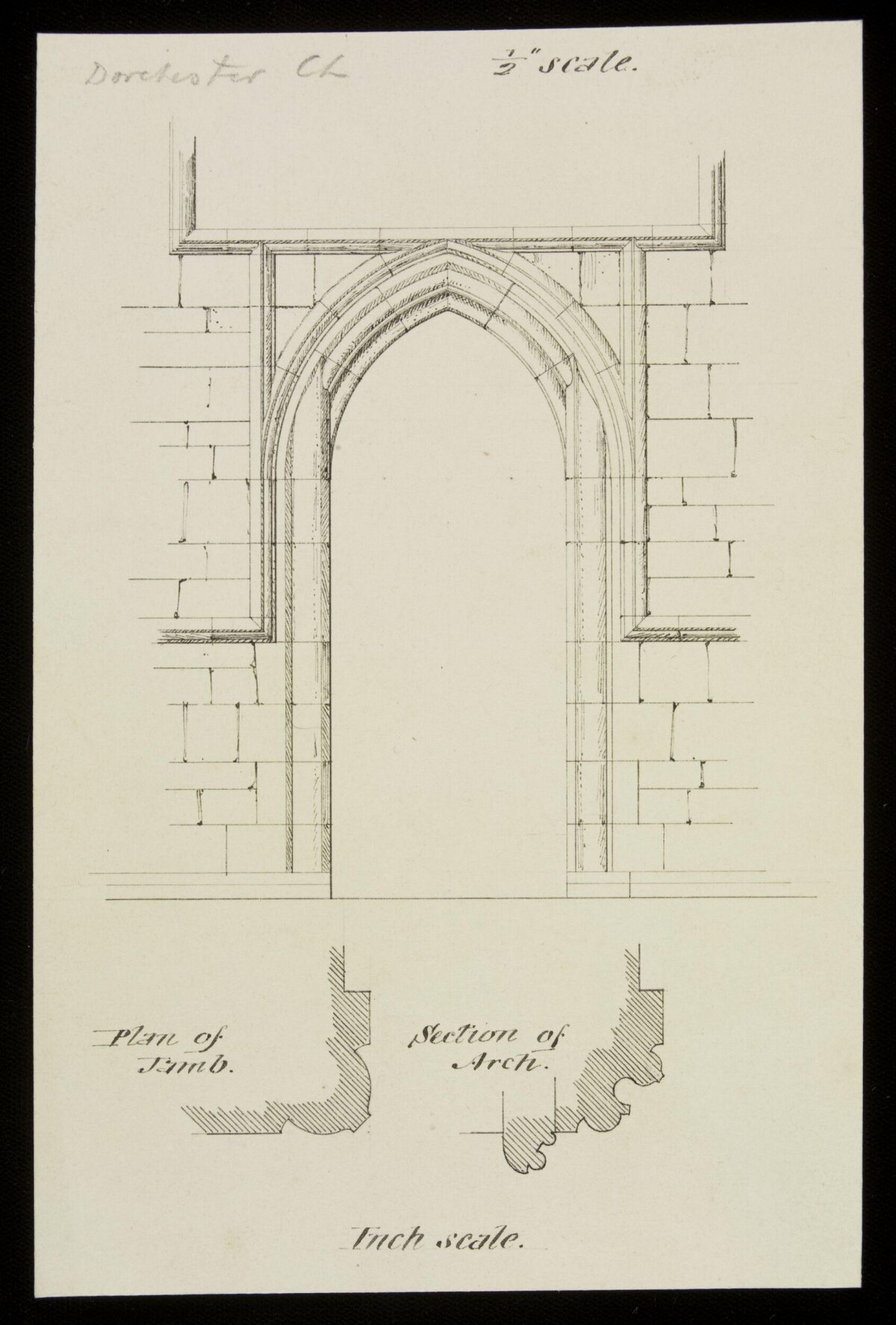 Gothic Arch Doorway Architectural Drawing
