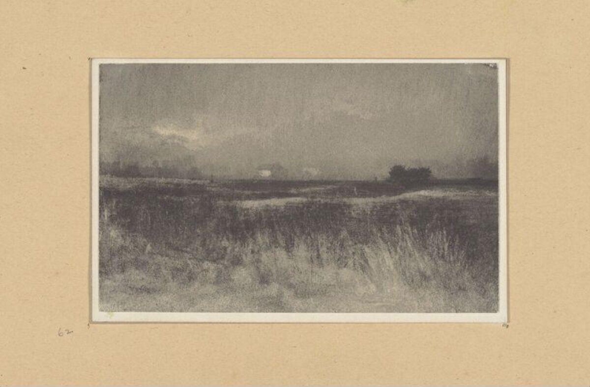 Misty Open Field Sketch