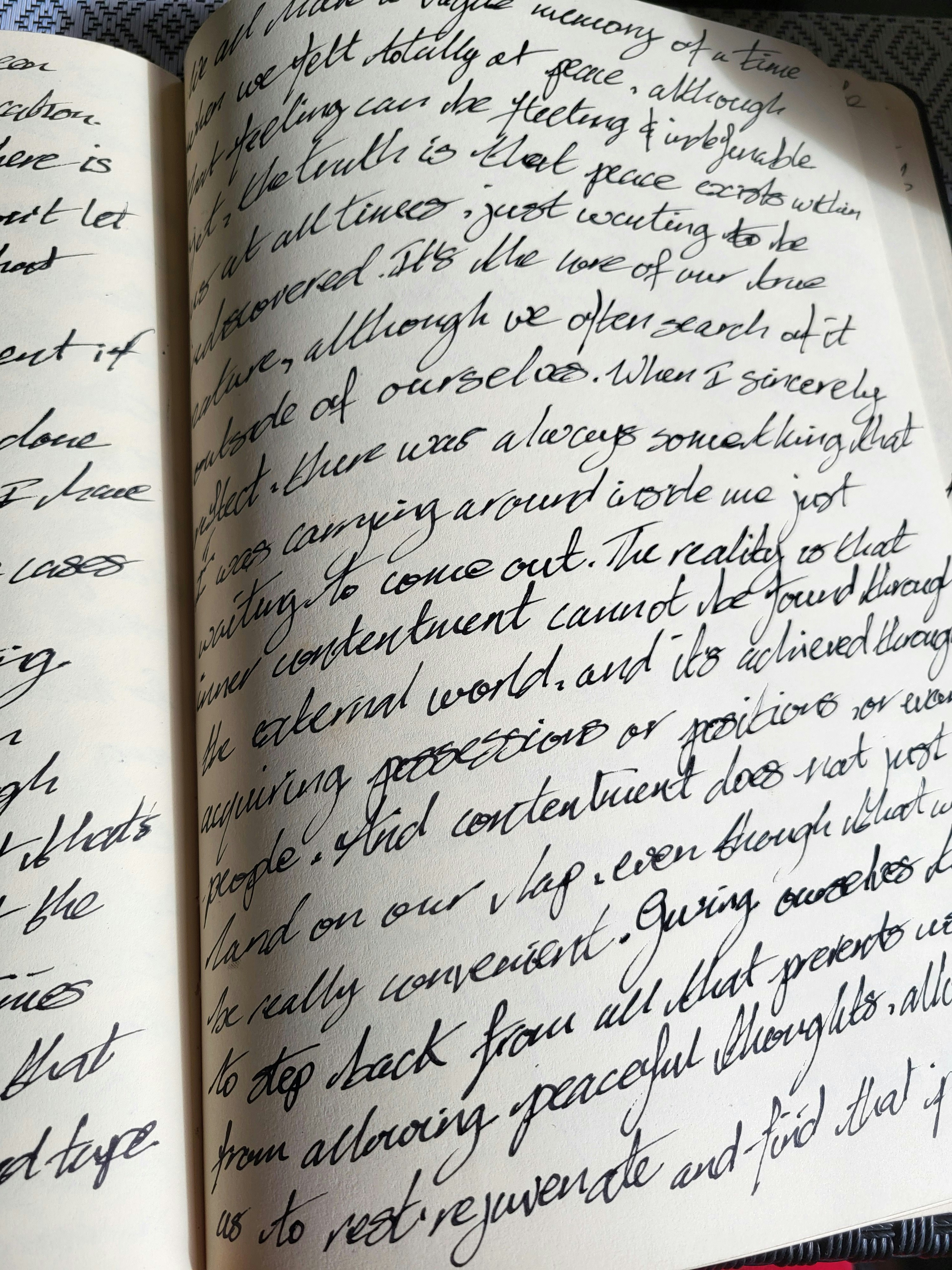 Handwritten Journal on Inner Peace