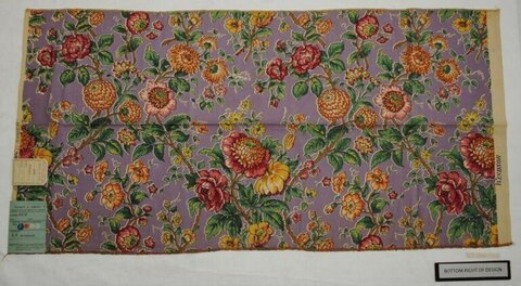 Vintage Purple Floral Fabric Sample