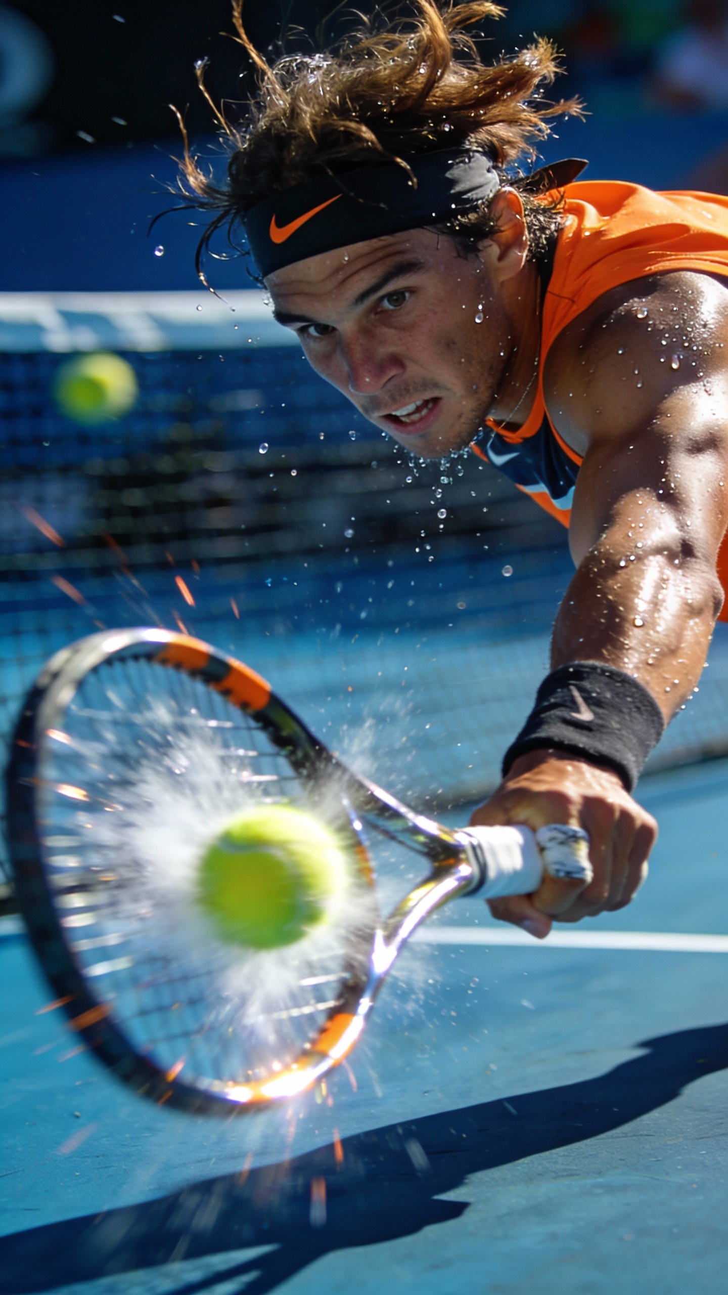 Rafael Nadal Hitting Tennis Shot