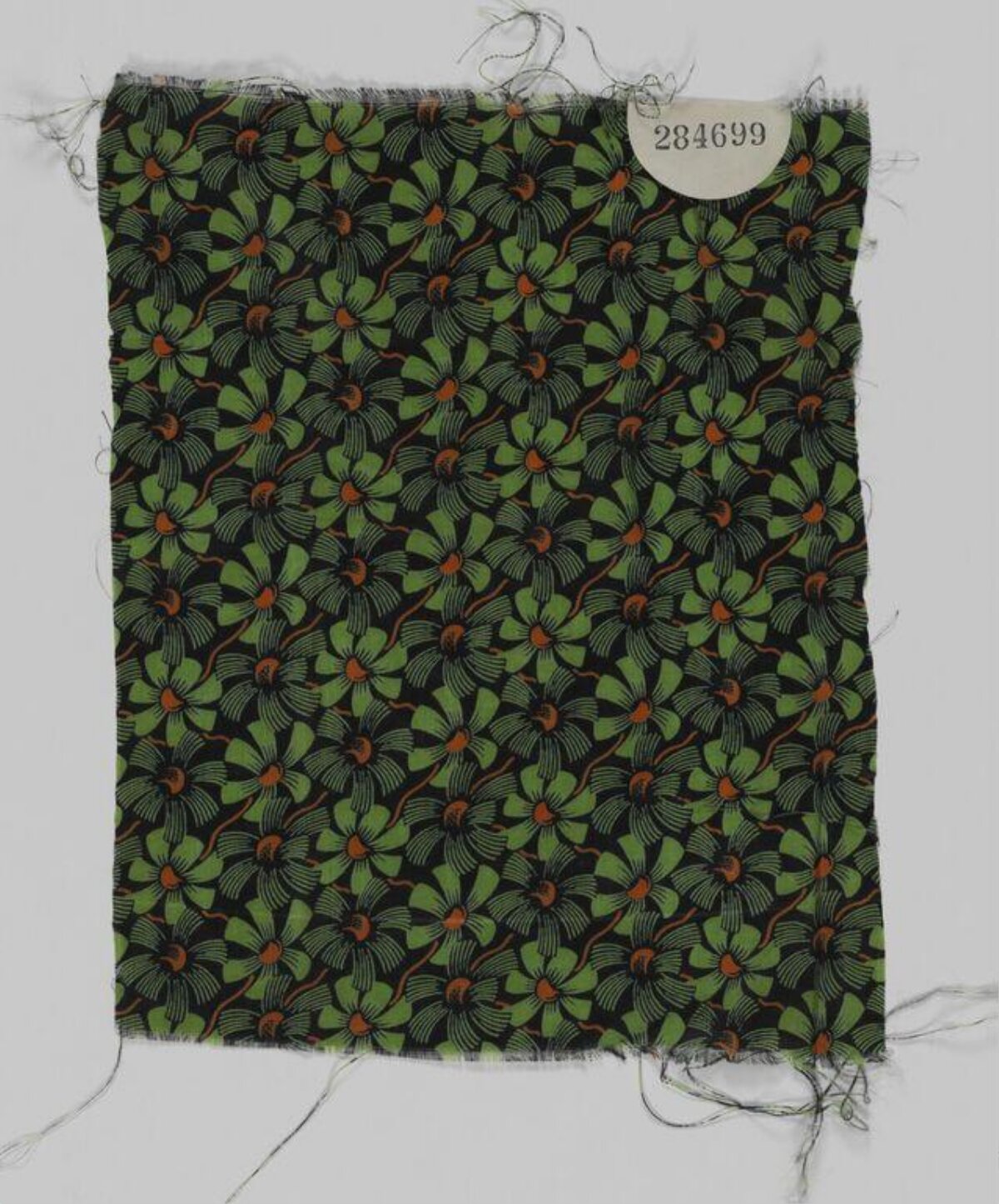 Vintage Green Floral Fabric Swatch