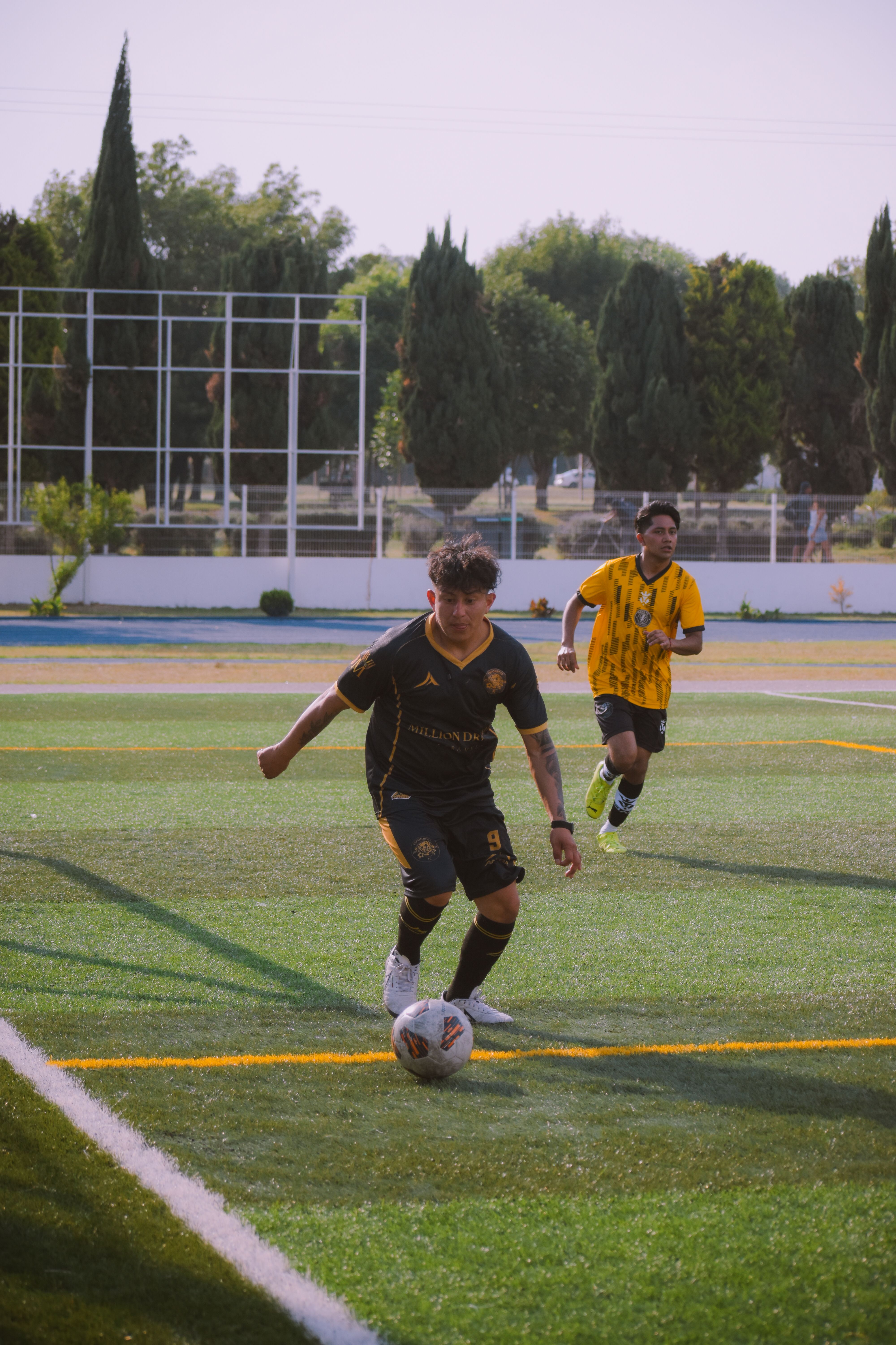 Outdoor Soccer Match in Progress