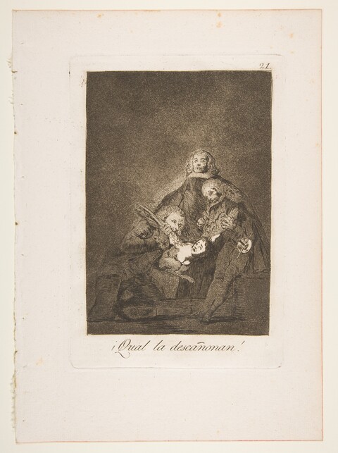 Goya Etching ¡Qual la descañonan!