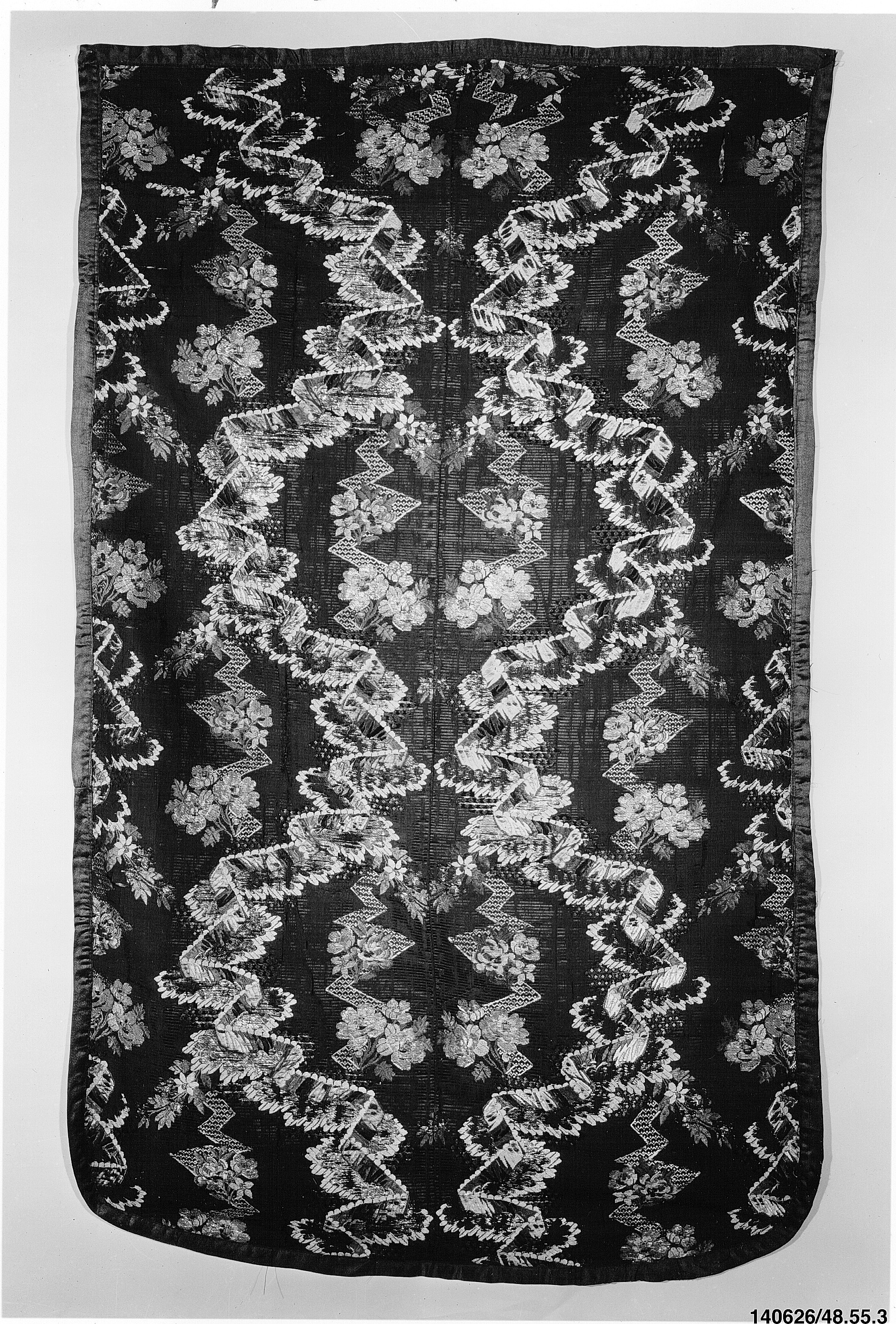 Floral Patterned Antique Textile Panel