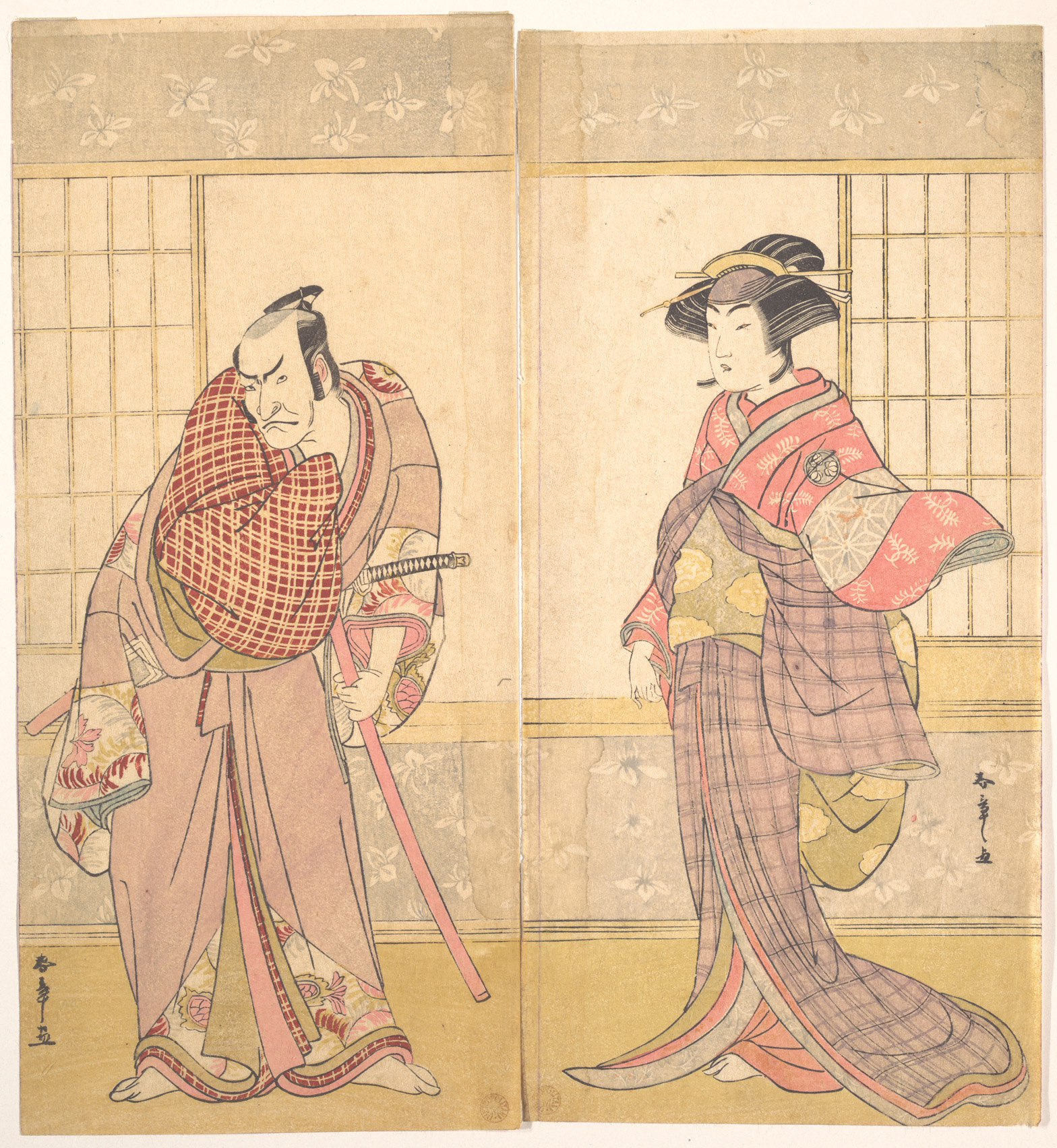 Ukiyo-e Print of Two Kabuki Actors