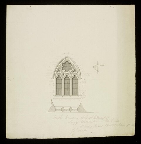 Gothic Window Architectural Drawing