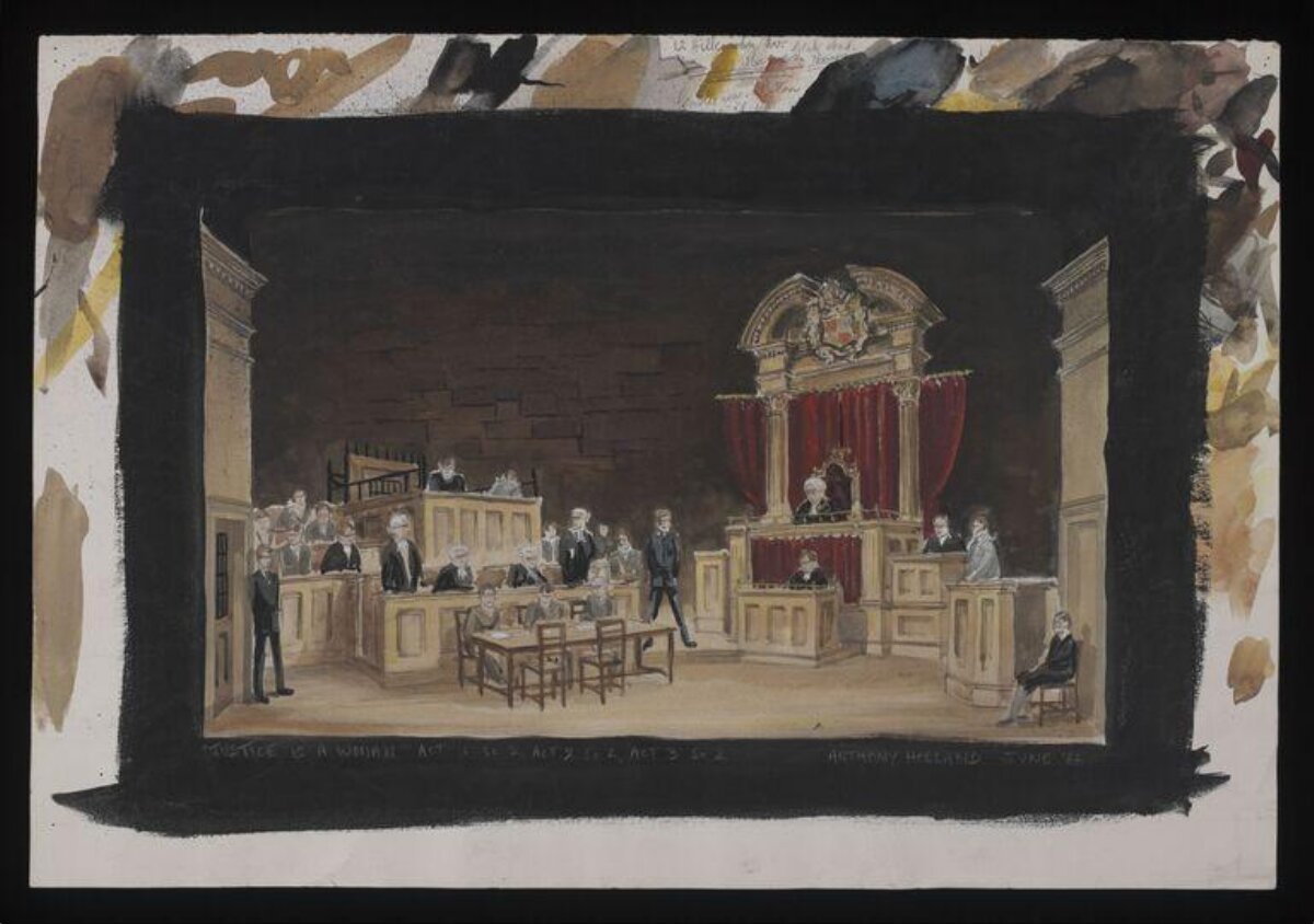 Courtroom Stage Set Design Sketch