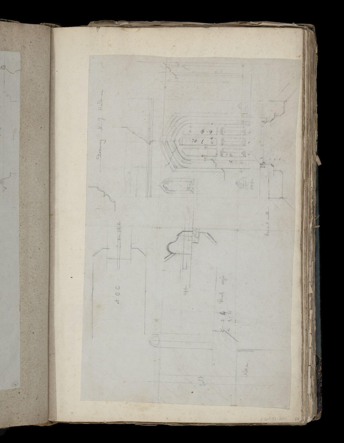 Vintage Architectural Pencil Sketch
