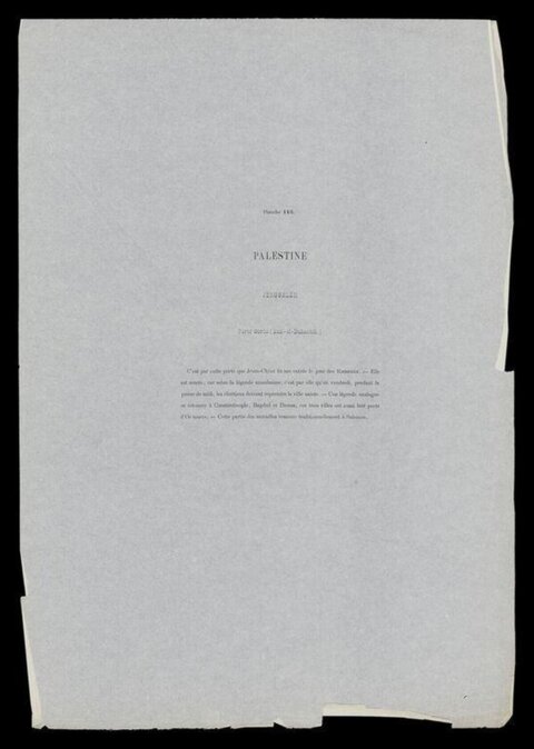Old Printed Page About Palestine