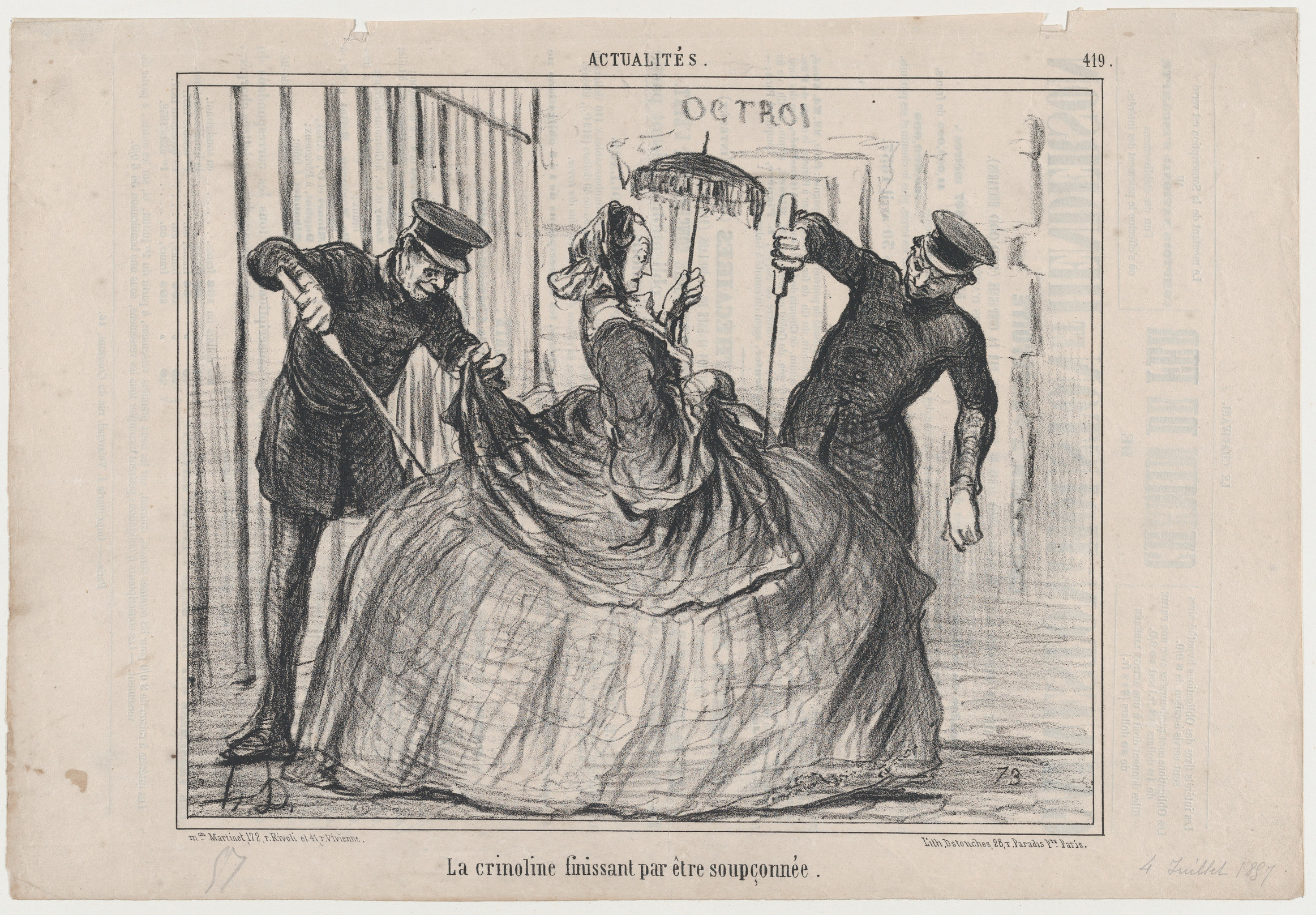 Satirical Cartoon of Suspected Crinoline