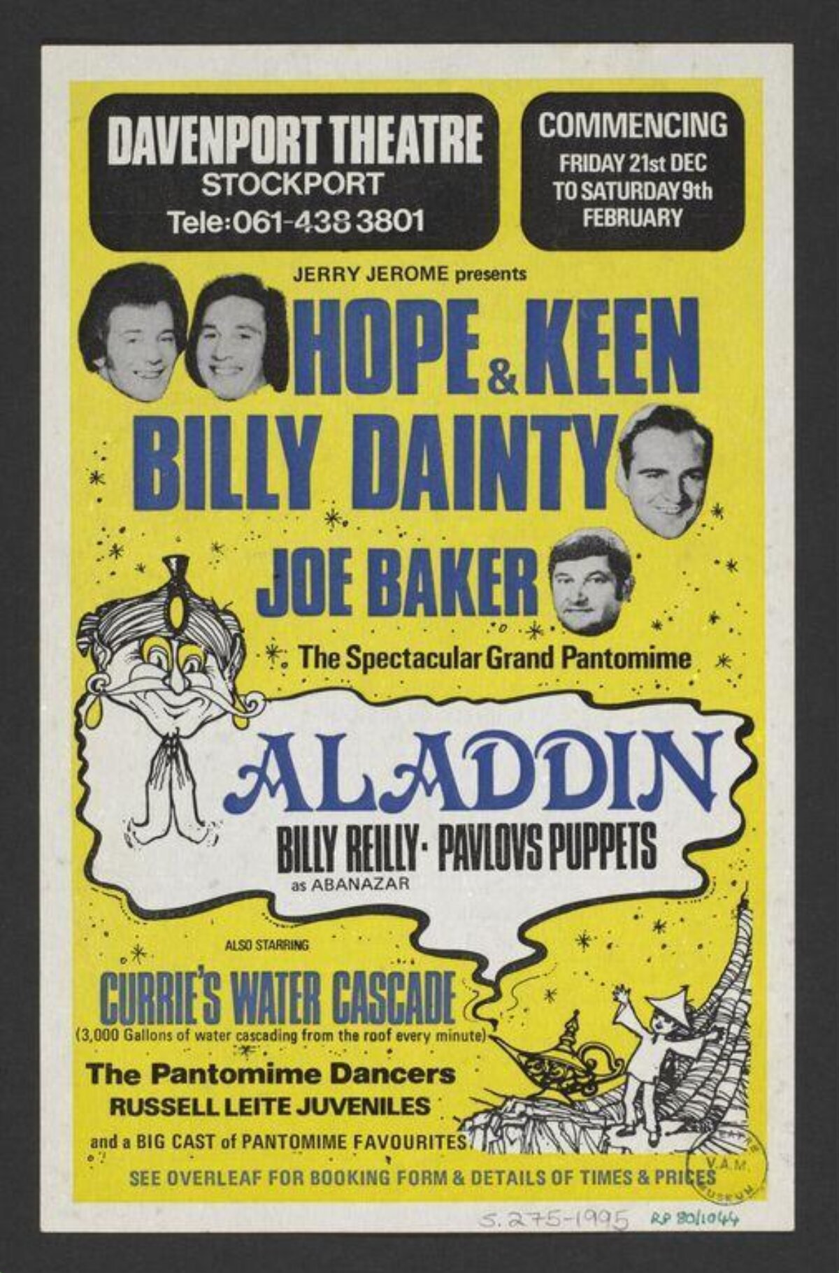 Vintage Aladdin Pantomime Theatre Poster