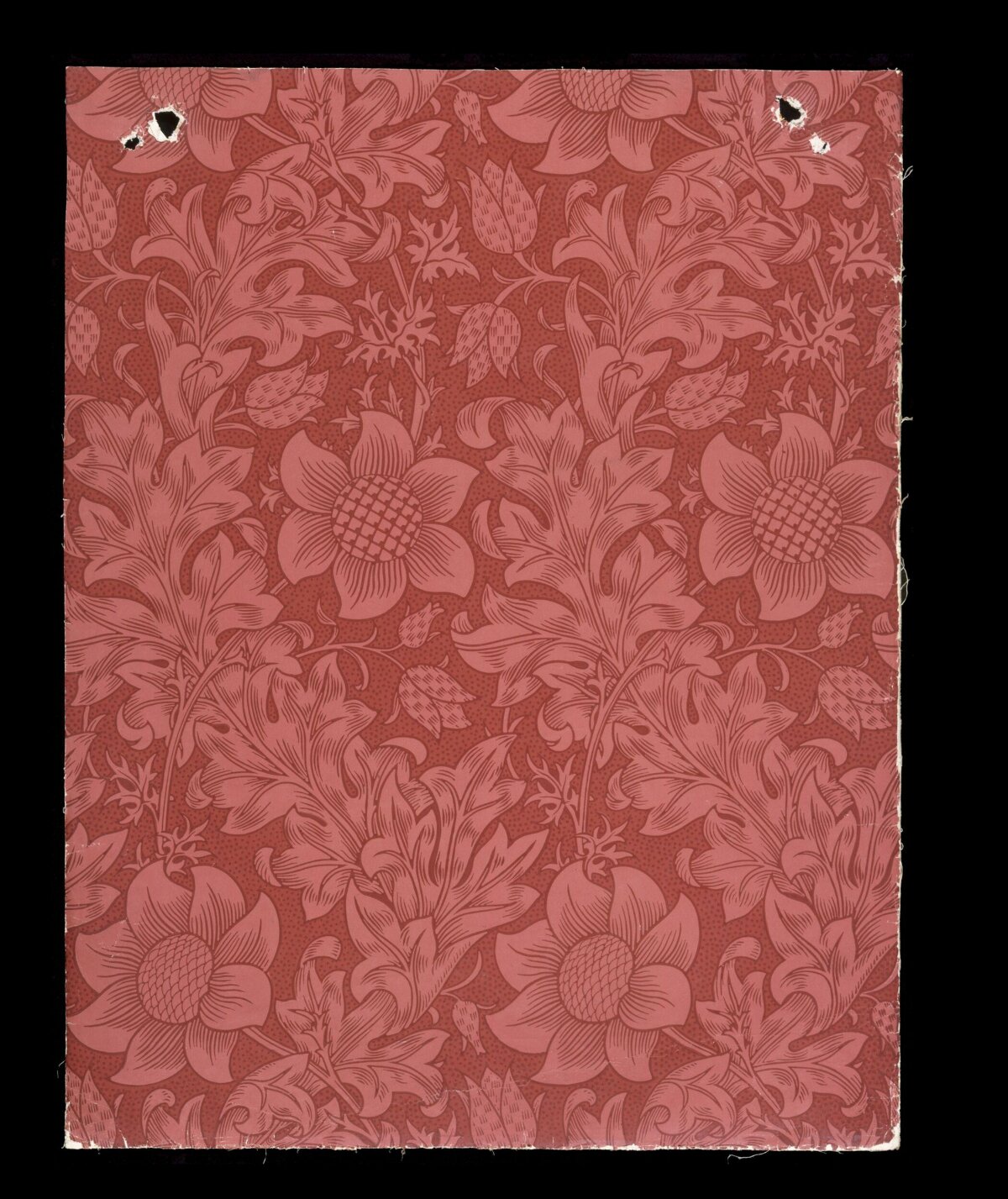 Vintage Red Floral Wallpaper Sample