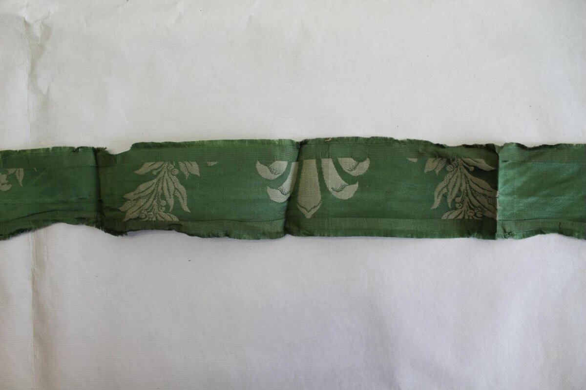 Green Floral Patterned Fabric Remnant