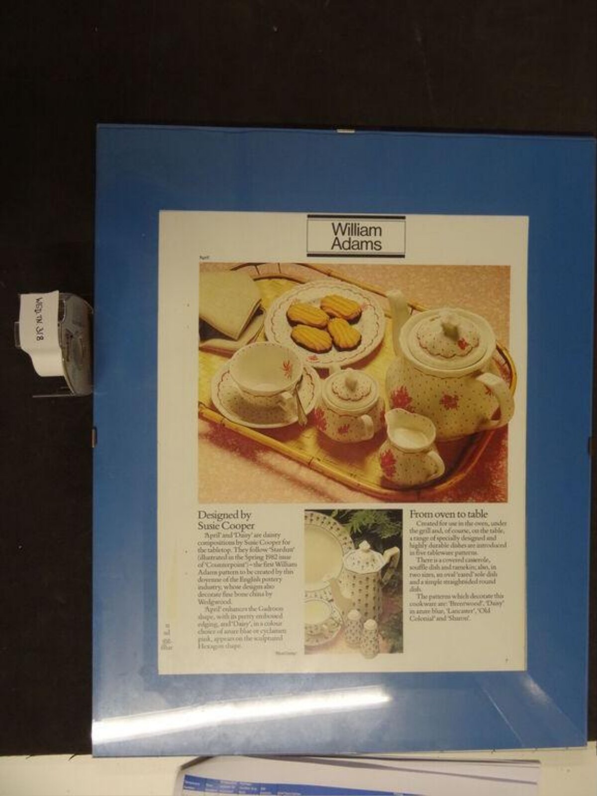William Adams Tableware Advertisement
