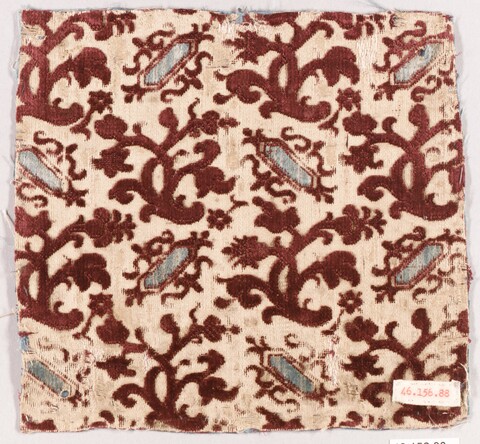 Antique Red Patterned Textile Fragment