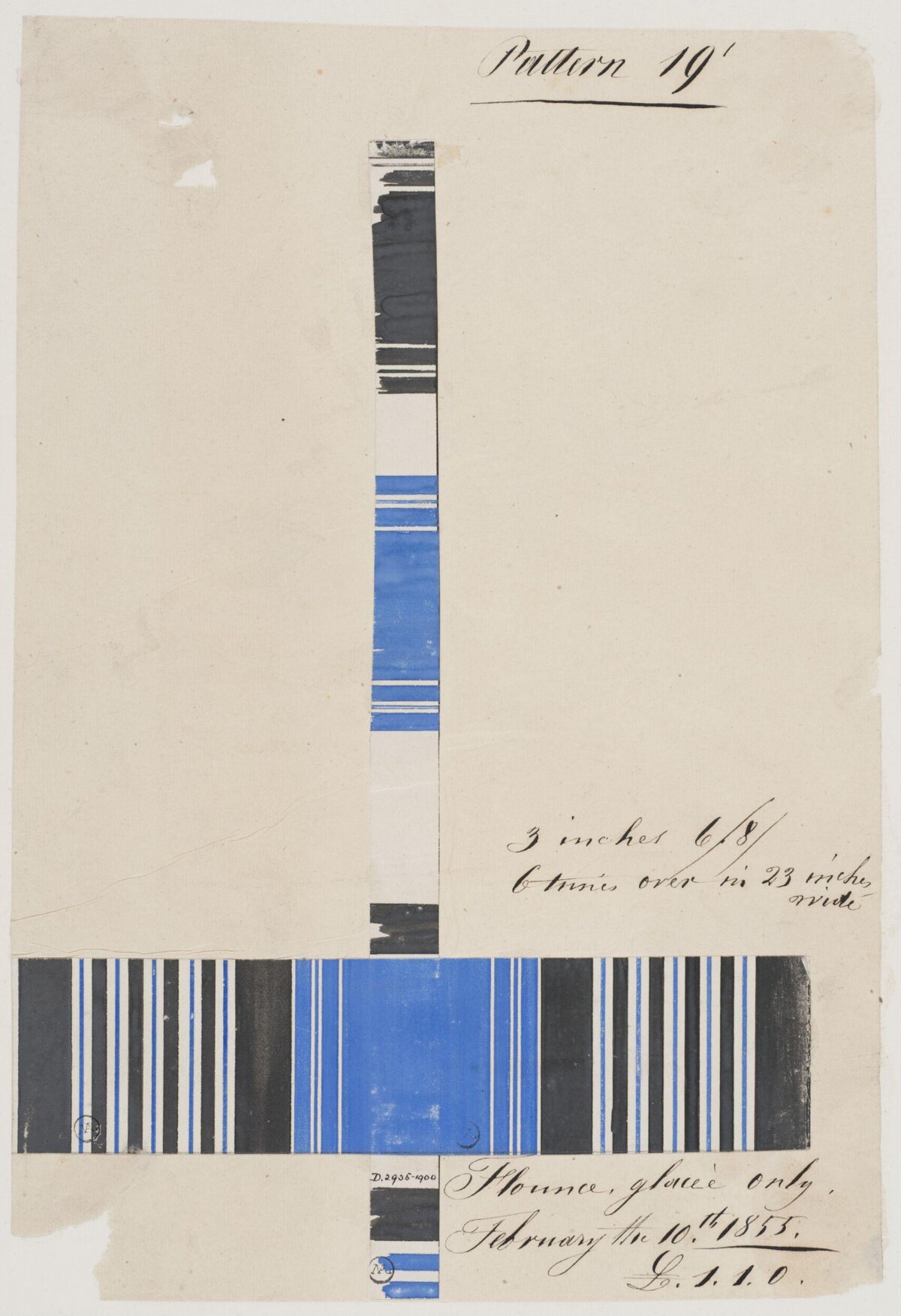 1853 Striped Textile Pattern Design