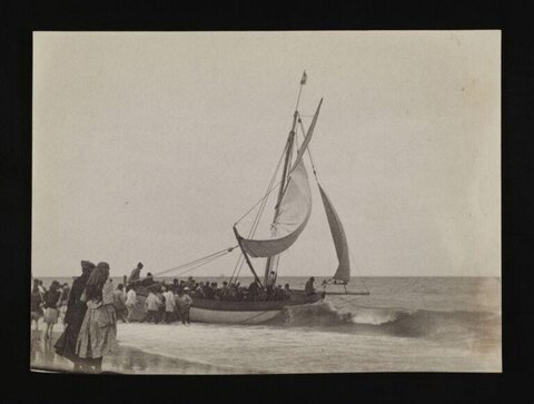 Sailing Boat Launching from Beach