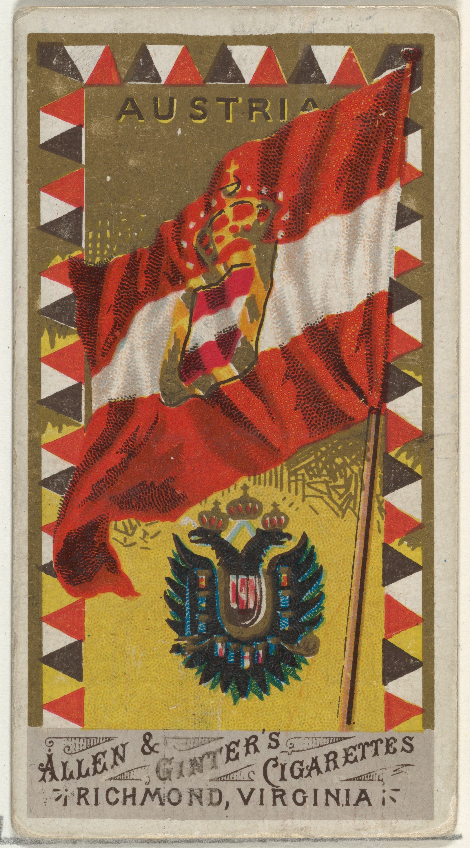 Vintage Austria Flag Cigarette Card — Flags
