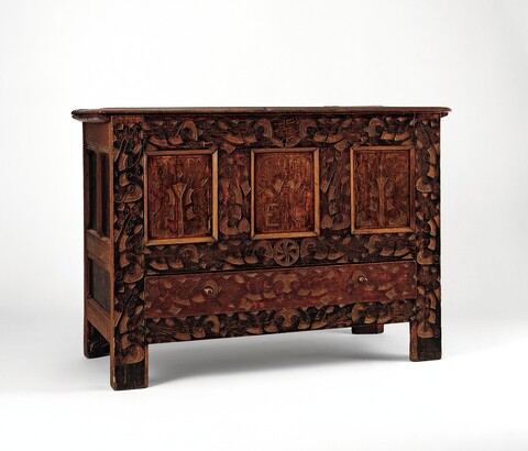 Carved Antique Oak Storage Chest