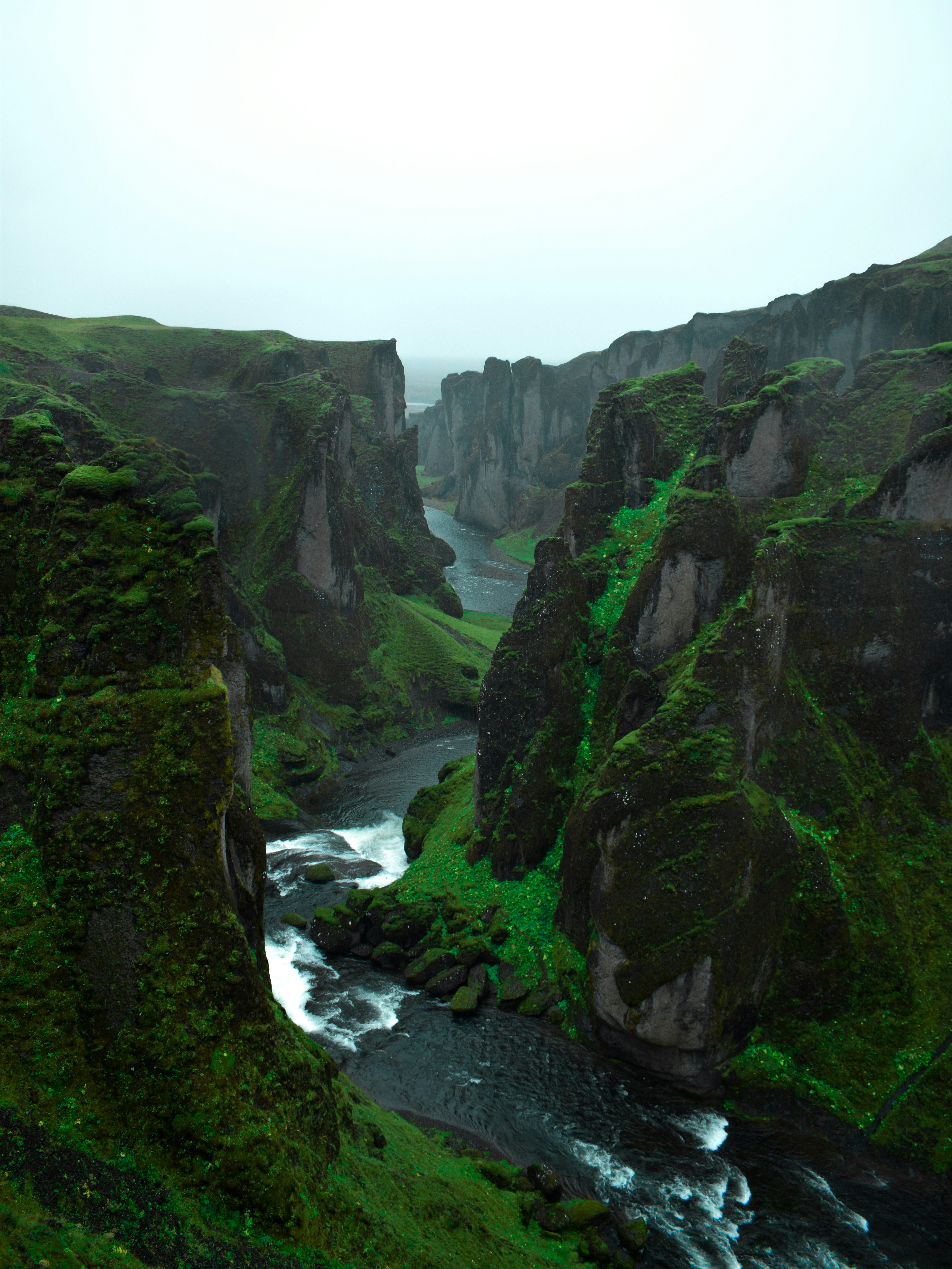 Moss-covered River Canyon Gorge