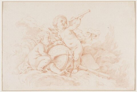 Two Cherubs Astronomy Sketch