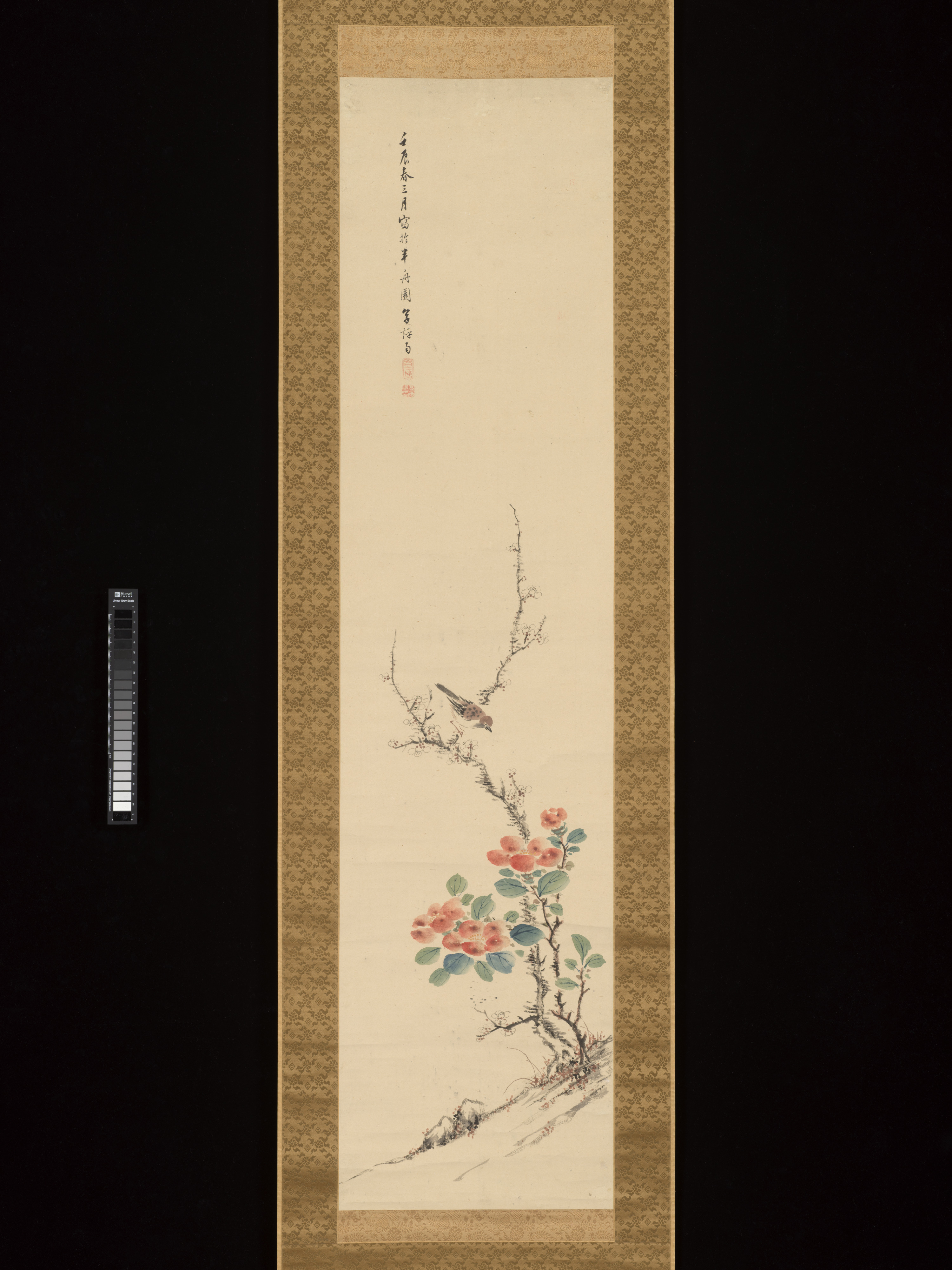 Chinese Flower and Bird Scroll Painting