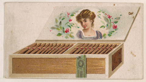 Vintage Open Cigar Box Illustration