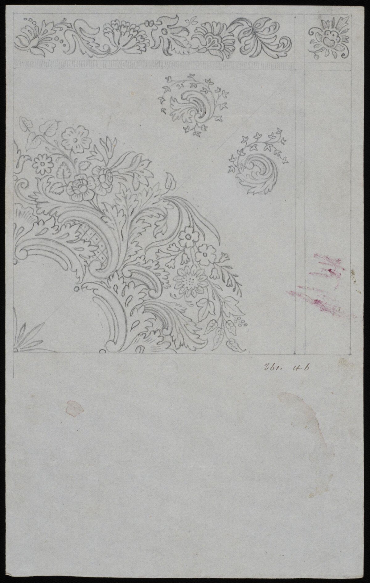 Pencil Sketch of Floral Pattern Design