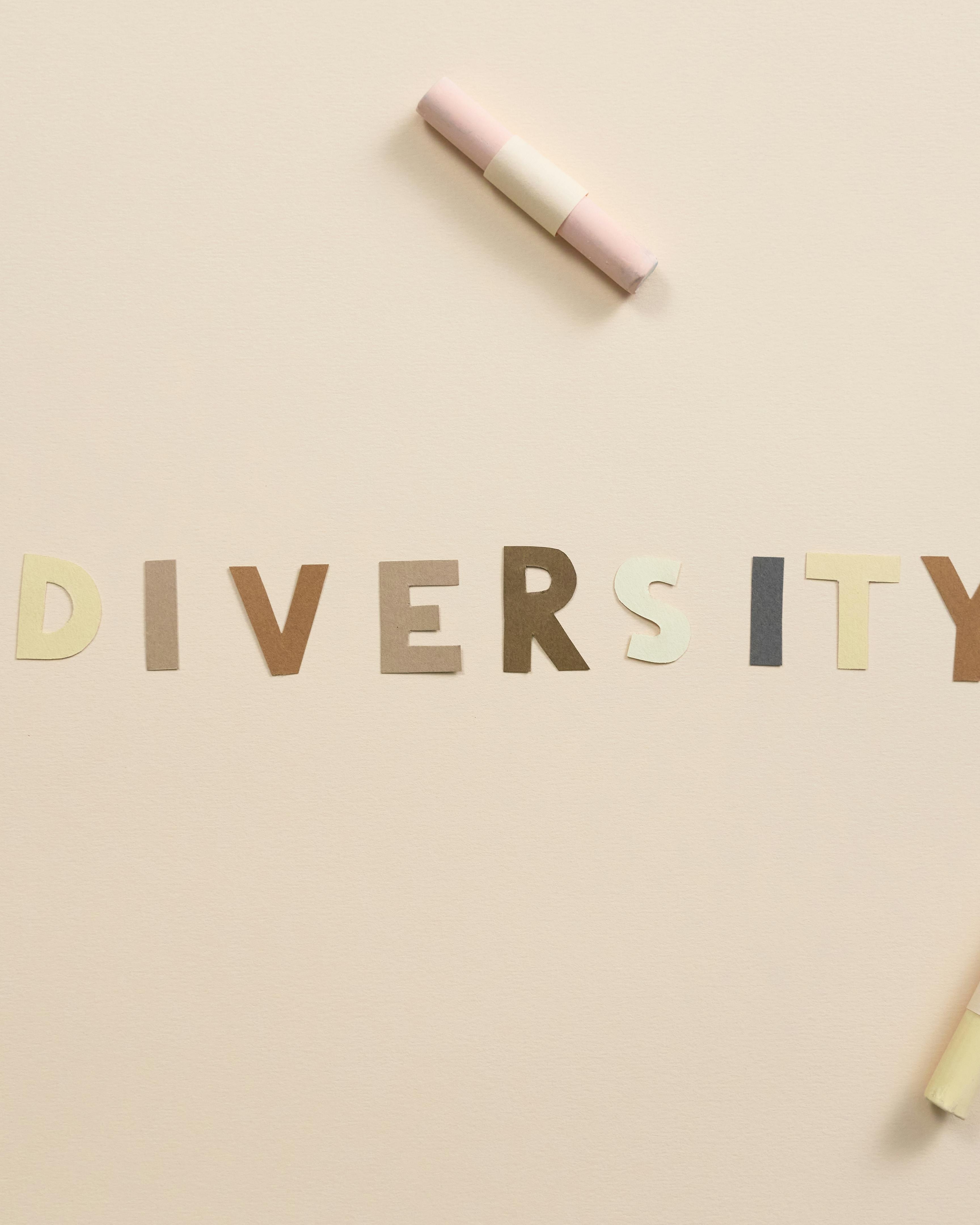 Diversity Text Made of Colored Paper Cuts