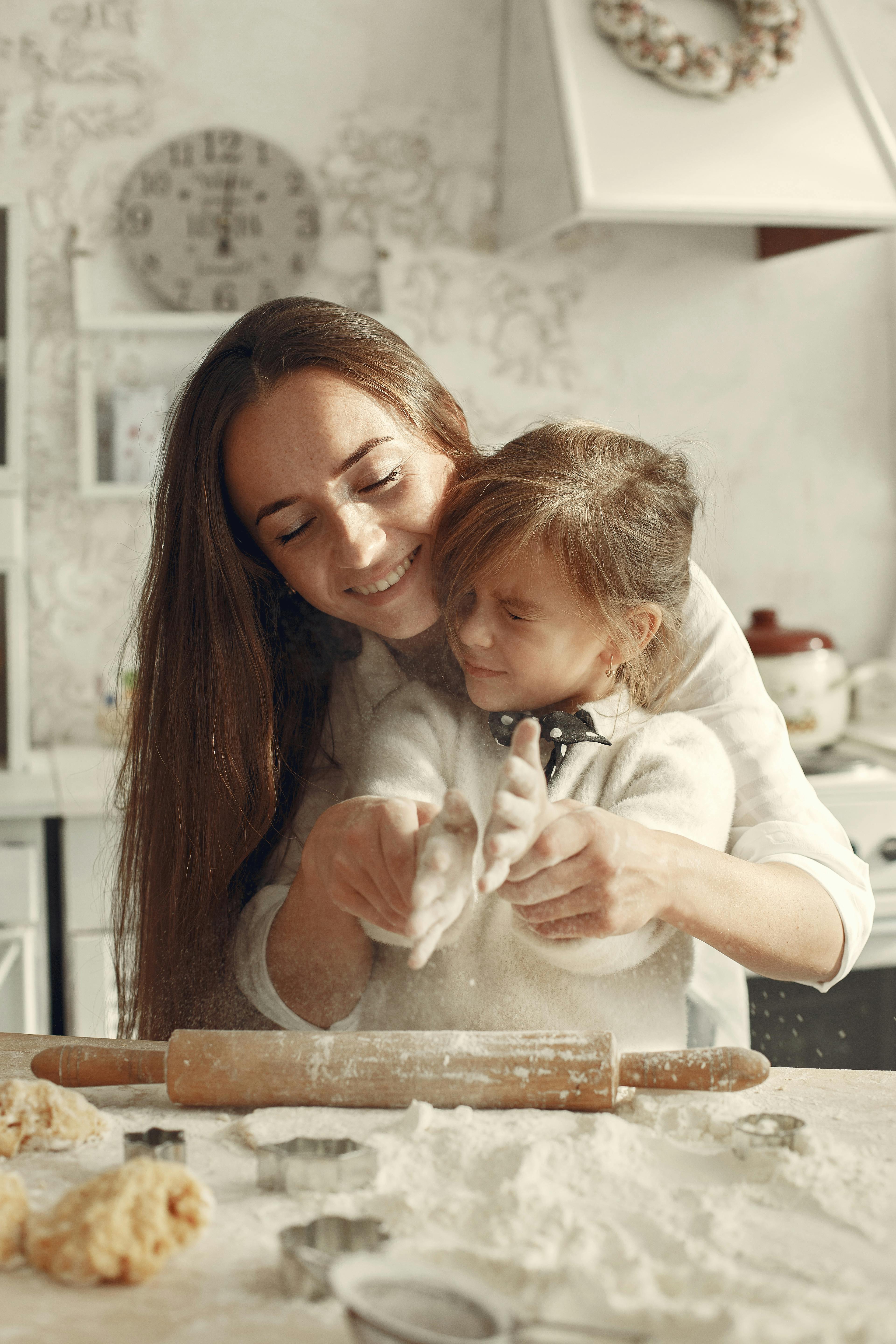 Mother and Daughter Baking Together