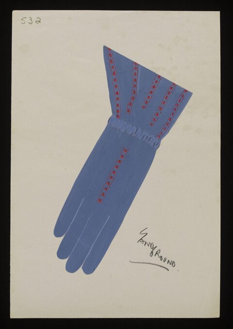 Fashion Sketch of Blue Glove