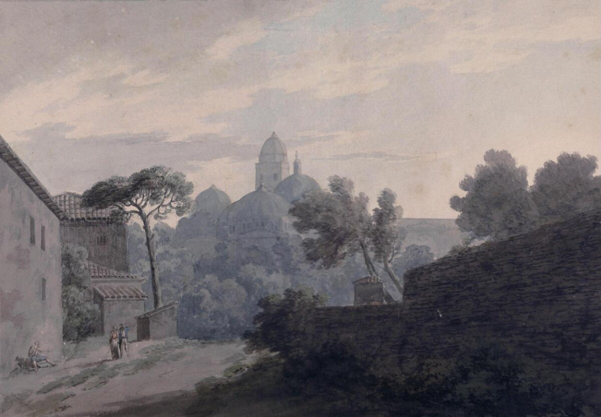 Roadside Italian Landscape with Domes