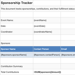 Sponsorship Tracker