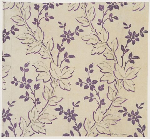 Purple Floral Vine Pattern