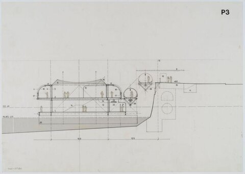 Waterfront Building Section Drawing