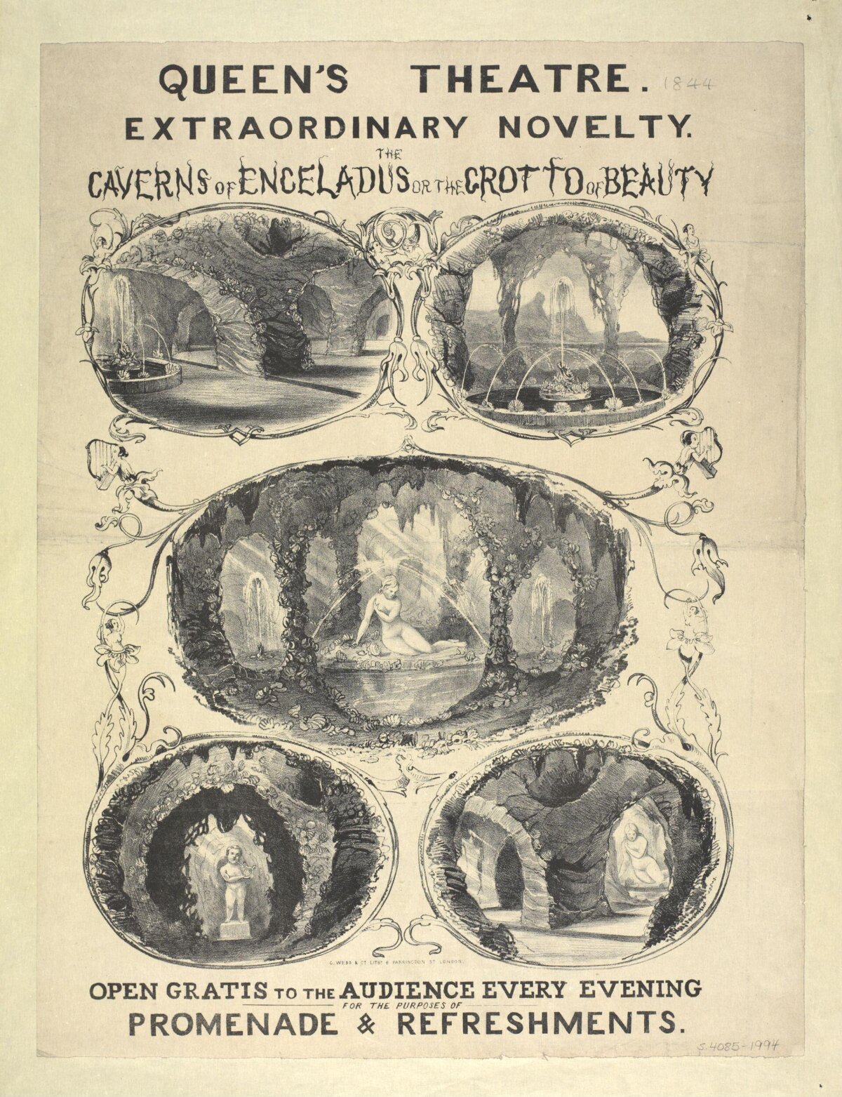 1844 Queen's Theatre Play Poster
