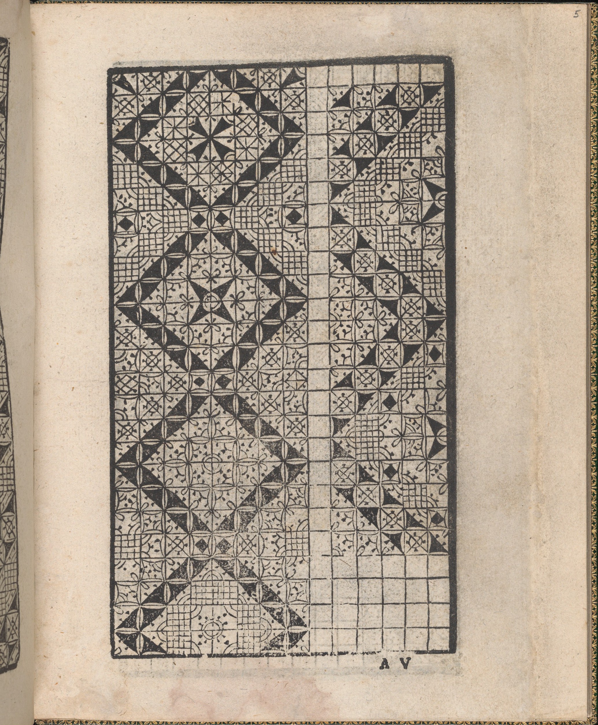 Antique Geometric Pattern Woodcut