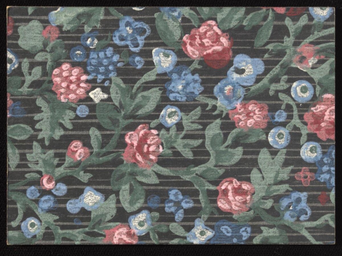 Hand-painted Vintage Floral Pattern