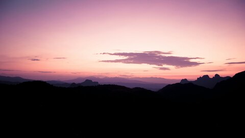 Dusk Mountain Silhouette Landscape
