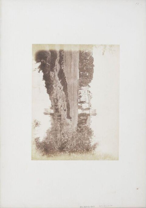 Vintage Sepia Country Estate Landscape