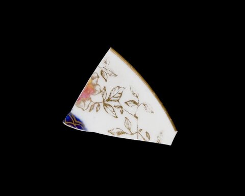 Gilt Floral Porcelain Shard